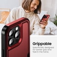thumbnail image 3 of for iPhone 16 Pro Case, [Shockproof] Military Grade Proof Protection [Dropproof] Rugged Protective Heavy Duty Phone Case Cover for iPhone 16 Pro (Red), 3 of 7
