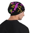 thumbnail image 5 of Rocae Mardi Gras with Flamingo for Beanies Hats for Men Women Warm Chunky Knit Hats Winter Adult Milk Silk Knitted Beanie, 5 of 7