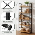 thumbnail image 5 of 5 Tier Bookshelf, Free Standing Wooden Bookcase with Open Storage Shelves with Metal Frame, Sturdy Shelf Organization Display Rack for Living Room, Bedroom, Home Office, 62.2" Tall, 5 of 8