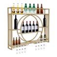 thumbnail image 3 of ToppiJoy Gold Wall Mounted Hanging Metal Wine Rack Cabinet&Bottle Shelf 100*15*80cm for 30 Bottles, 3 of 12