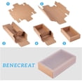 thumbnail image 4 of Paquete de 12 cajas de regalo de papel kraft con tapa de PVC esmerilado, 4 x 3,5 x 1,5 pulgadas. Caja de cajón de papel kraft., 4 of 9