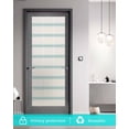 thumbnail image 5 of Window Privacy Film Aqua Striped Stained Glass Window Film Decorative Sun Block Window Cover Rustic Teal Stripe Modern Art Beige Window Clings Static Adhesive Sticker for Bathroom 35.4"x78.7", 5 of 7