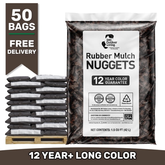 GroundSmart 12  Brown Rubber Mulch, 75 Cu Ft