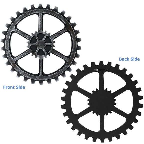 MLINS WINOMO 24cm Black Gear Wall Decoration for Home Bar Art Craft Hexagon Decor