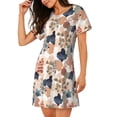 thumbnail image 2 of Naloa Watercolor Plants Print Women Nightgowns,Womens Loungewear,Short Sleeve Sleepwear,Comfy Ladies Nightdress, 2 of 6