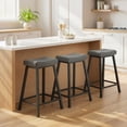 thumbnail image 2 of HOMCOM Bar Stools Set of 3 Velvet Upholstered Counter Height Barstools Grey, 2 of 10