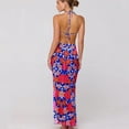 thumbnail image 6 of Women's Three Piece Swimsuit Set Floral Print Split Skirt Straps Sexy Two Piece for Beach Vacation,Purple,L, 6 of 7
