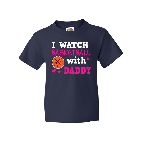 Inktastic I Watch Basketball with Daddy Youth T-Shirt