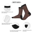 thumbnail image 4 of KLL Brown Gold Grid Print Cool Socks Men's Women's Crew Socks Funny Crazy Novelty Stockings, 4 of 7