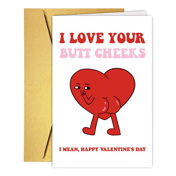 Tarjeta de San Valentín GVMGVM Funny Butt para él o ella adulto