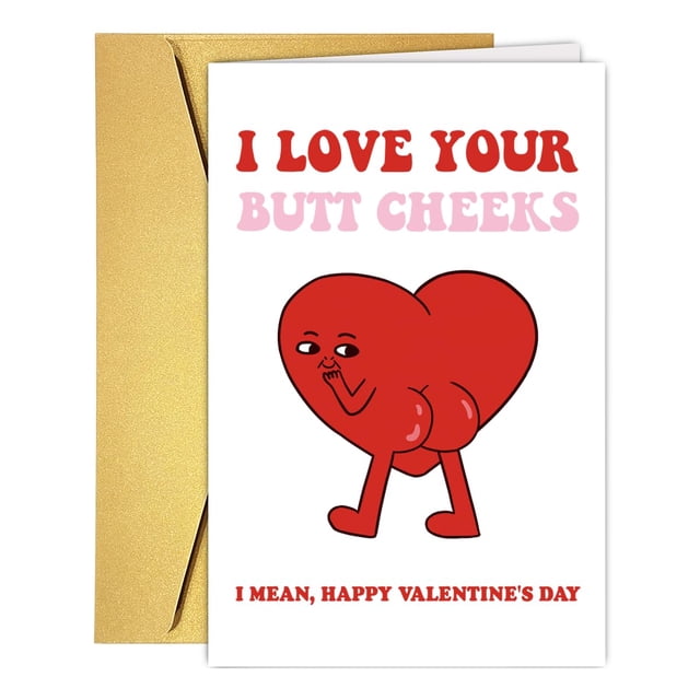 Tarjeta de San Valentín GVMGVM Funny Butt para él o ella adulto