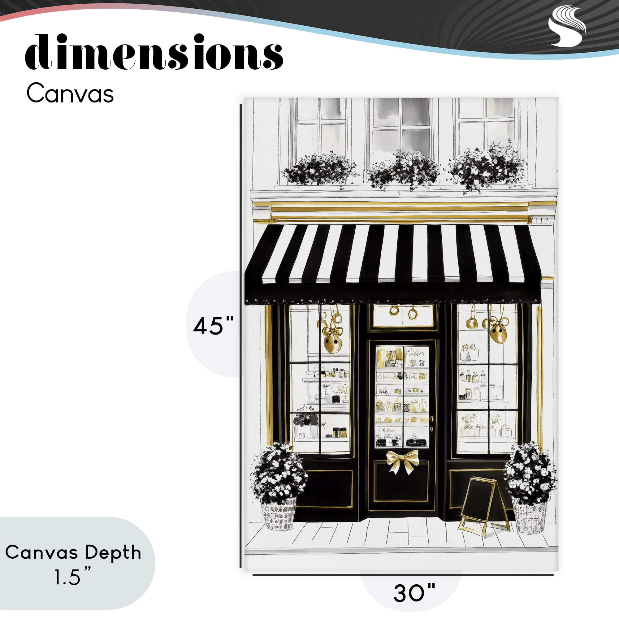 Stupell Industries Paris Storefront Window Display Canvas Wall Art, design by Petal Prints Design