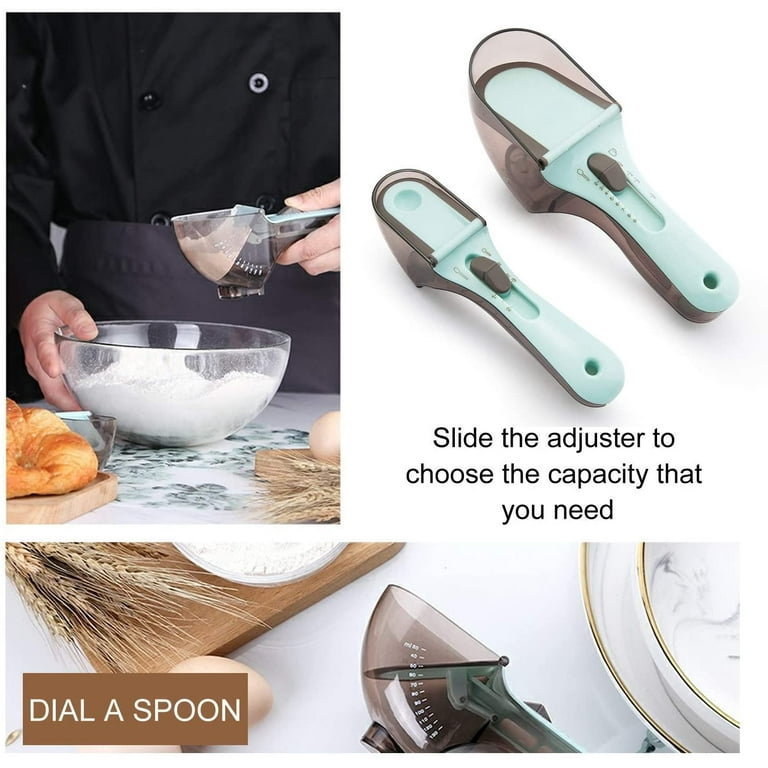 Adjustable Measuring Cups and Spoons / Kitchen Tool Plastic Scoop Measuring  Cup with Magnetic / for Dry and Liquid Ingredient 