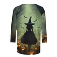 thumbnail image 5 of Ynynloco Womens Fall Shirts Halloween V Neck 3/4 Length Sleeve Pullover T-Shirts Thanksgiving Graphic Tee Tops, 5 of 5