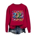 thumbnail image 1 of WEAIXIMIUNG Sweat-Shirt Bleu Marine pour Femmes Automne et Hiver Col Rond Manches Longues Sweat-Shirt Imprimé Pull de Noël, 1 of 4