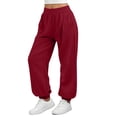 thumbnail image 4 of MYAOYINo Boundaries Womens Athletic Sweatpants High Waist Cuffed Joggers with Side Pockets, 4 of 6