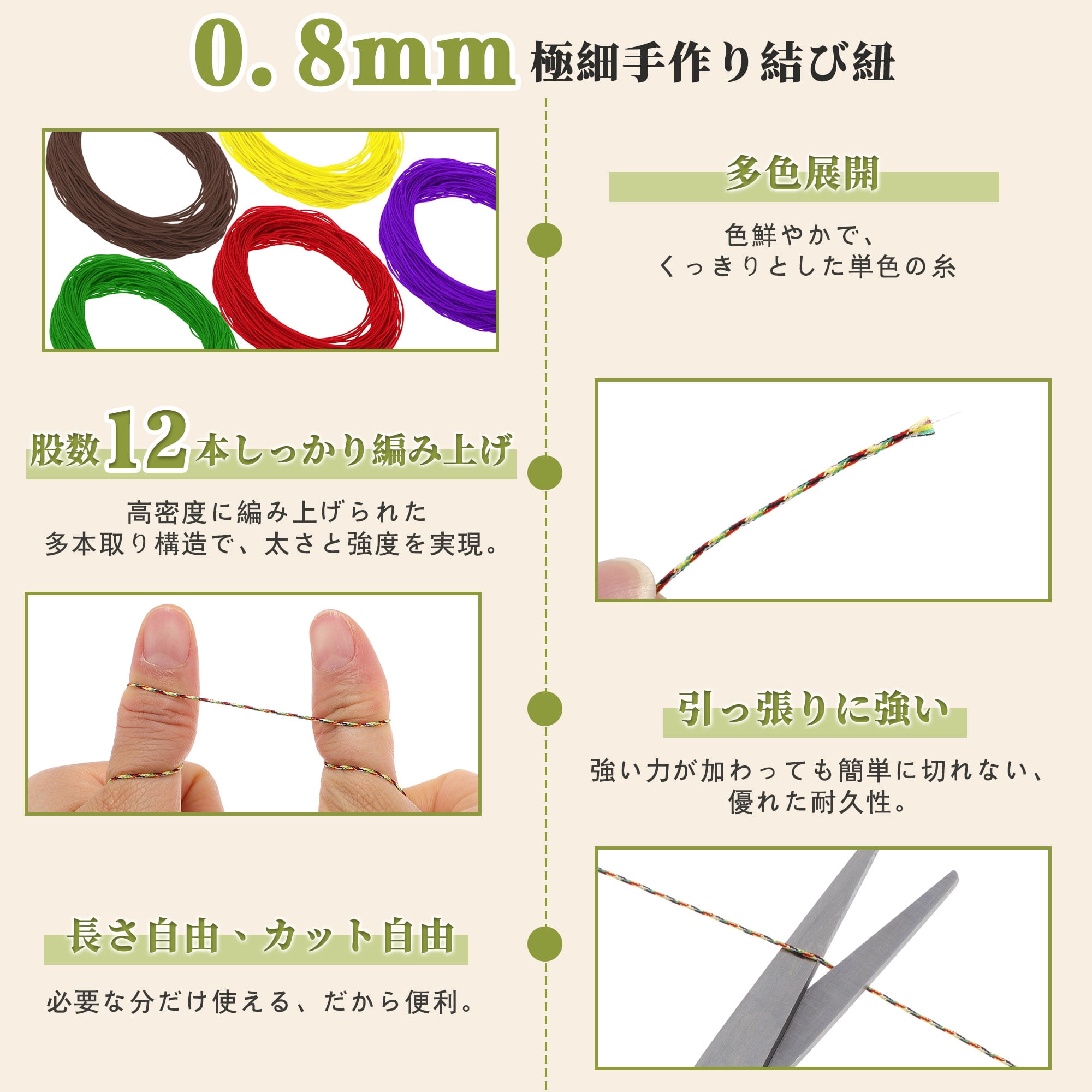 Unique Bargains String Polyester Cord for Sewing Crafts Multicolor