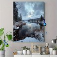 thumbnail image 4 of Winter Lake Reflection Canvas Print Wall Art Nature Landscape for Living Room Bedroom Home Office Cabin Decor, 4 of 8