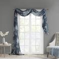 thumbnail image 3 of Madison Park Simone Printed Floral Voile Sheer Scarf in Navy, 42"x216", 3 of 7