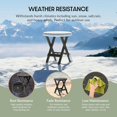 thumbnail image 2 of SSyao HDPE Outdoor Folding Dining Table, 24.5 Inch Round Portable Patio Table, All-Weather Bistro Table for Garden, Balcony, Deck, Porch, or Backyard, Gray, 2 of 10