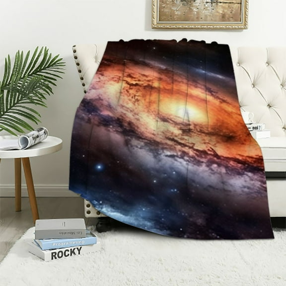 Pratyus Spiral Galaxy Black Hole Space Art Soft Cozy Printed Blanket & Throw for All Seasons - Lightweight & Wrinkle-Resistant Blanket for Bed, Couch, and Travel 40x50in