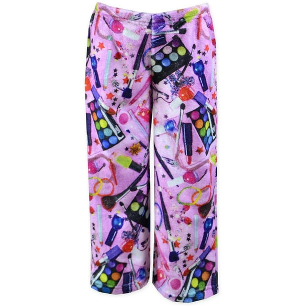 Up Past 8 Girls' Pajama Pants Fuzzy Plush Sleepwear Fun Pants