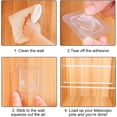 thumbnail image 7 of 6Pcs Adhesive Shower Curtain Rod Holder, Transparent Shower Curtain Rod Mount Holder, Shower Curtain Rod Tension Brackets No Drilling for Wall, Bathroom, Windows, Wardrobe, 7 of 7