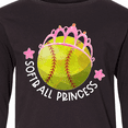 thumbnail image 4 of Inktastic Softball Princess- Tiara Long Sleeve Youth T-Shirt, 4 of 5