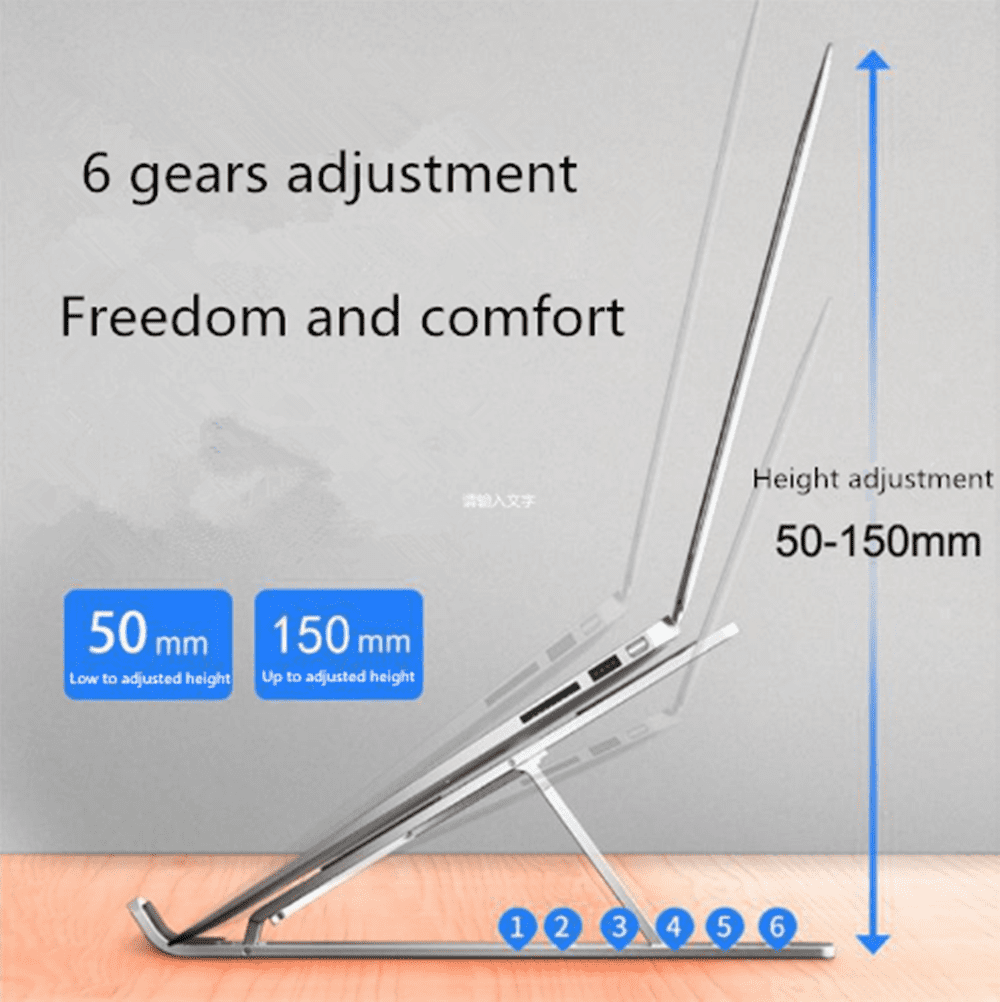 RIWPKFH Metal Portable Foldable Laptop Stand Adjustable Notebook Holder Aluminum Support For Macbook Pro Air Computer Tablet Base Desk