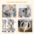 thumbnail image 4 of Large Light Grey Cat Tree Condo - 94"-102" Multi-Level Activity Center with Scratching Posts & 2 Condos | Living Room, Bedroom & More, 4 of 7