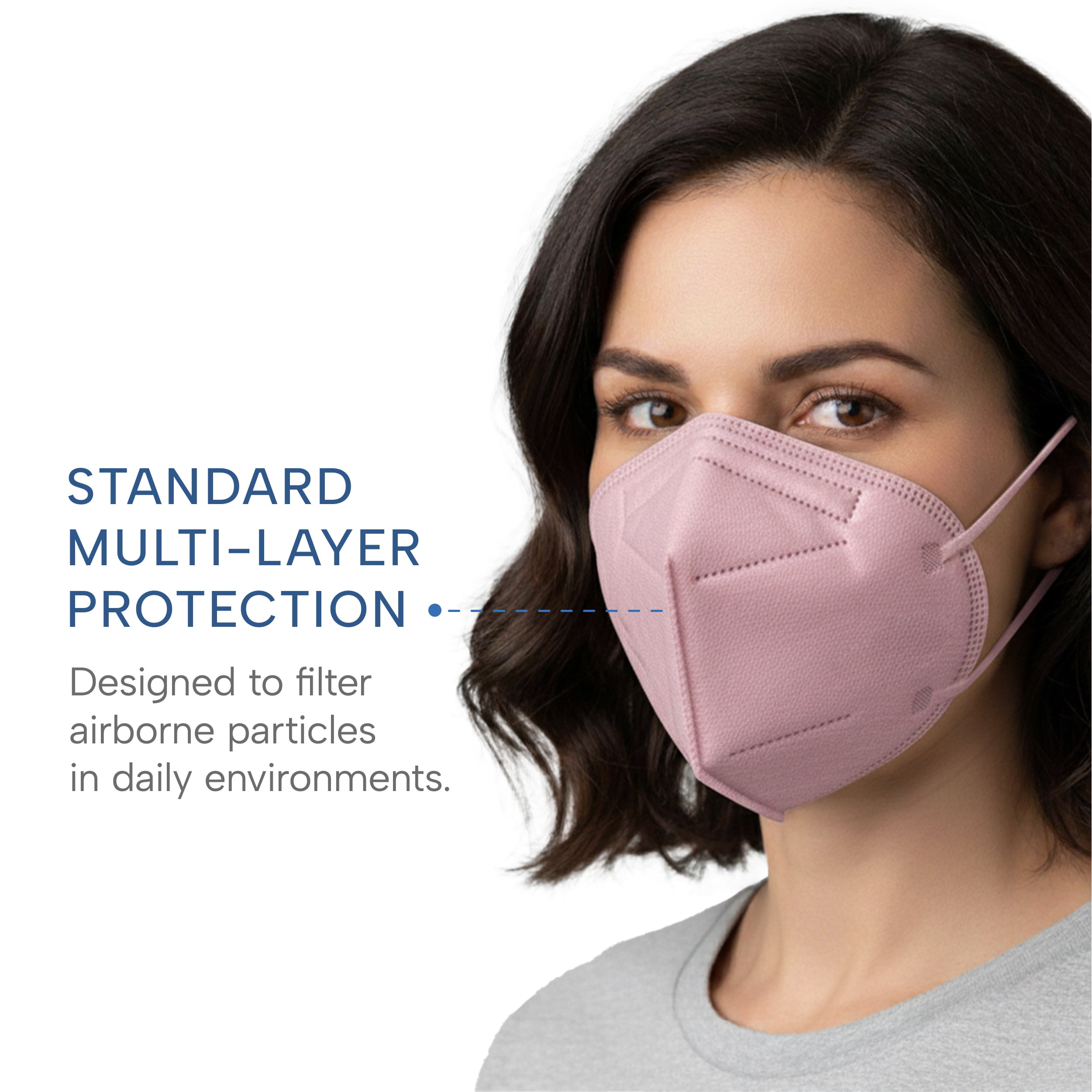WellBefore Welcome Series KN95 Face Mask, Pink, Medium, Pack of 50