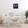 thumbnail image 3 of Stupell Industries Vivid Purple Butterfly Animals & Insects Painting Gray Framed Art Print Wall Art, 17 x 17, 3 of 10
