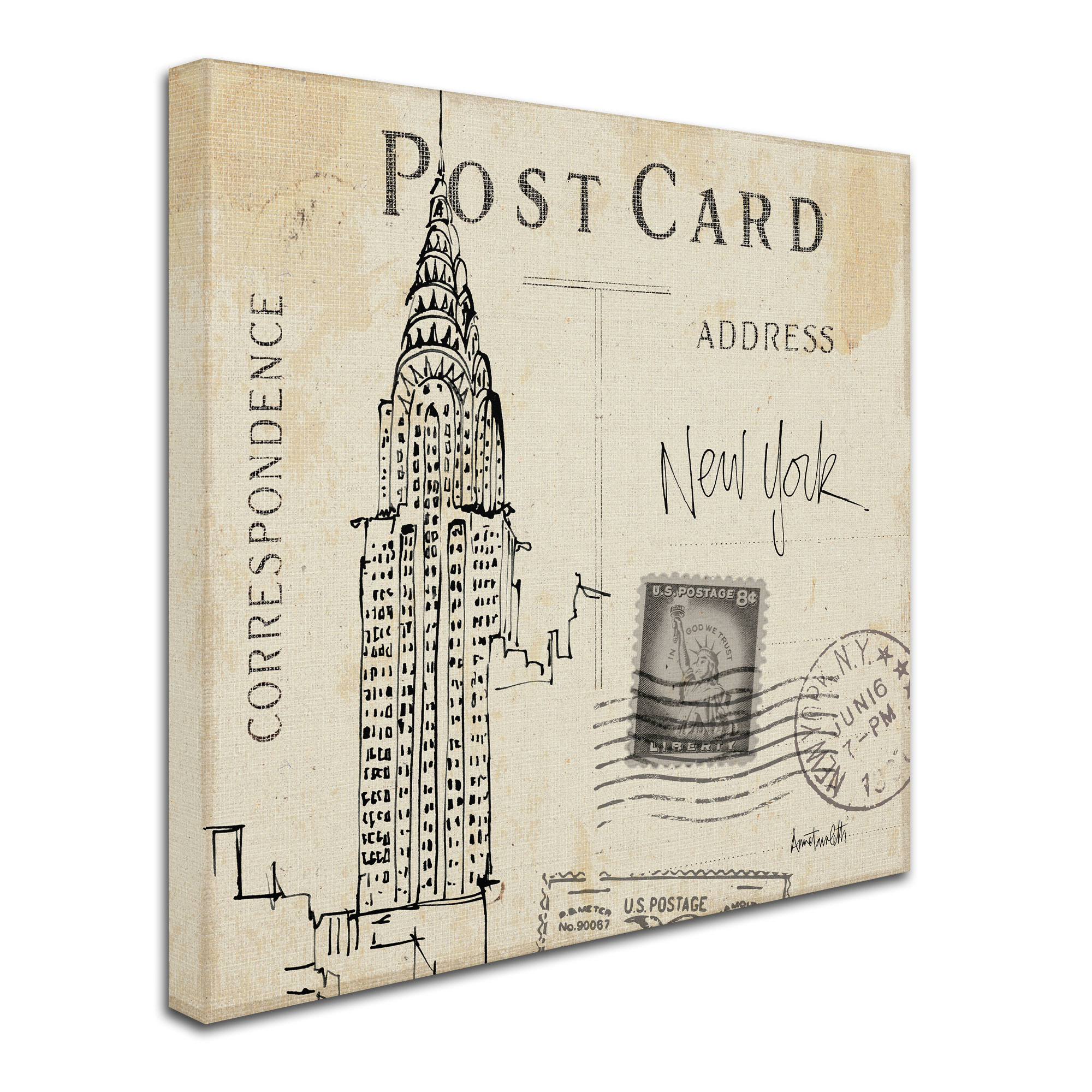 Trademark Fine Art "Postcard Sketches I" Canvas Art by Anne Tavoletti