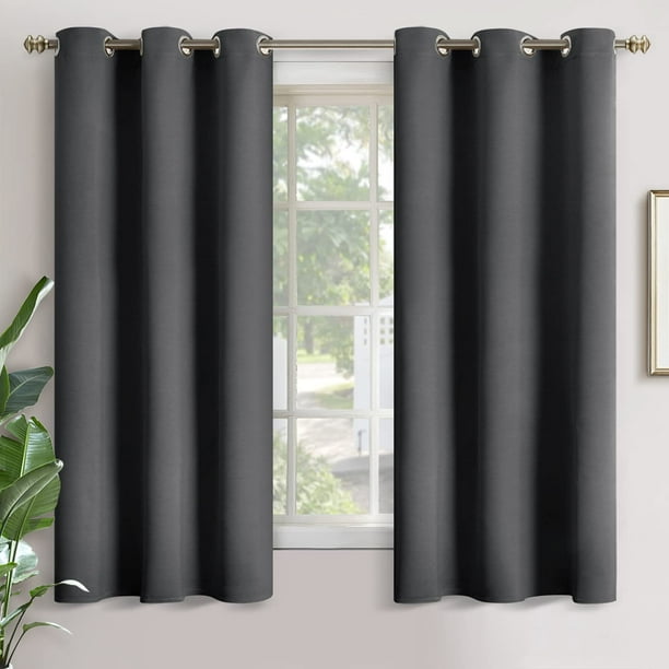 Cortinas opacas YoungStex, 160 x 160 cm, gris oscuro, 2 paneles