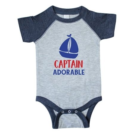 

Inktastic Captain Adorable Sail Boat Sailing - Red Blue Gift Baby Boy Bodysuit