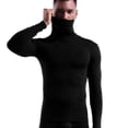 thumbnail image 3 of Camisa ajustada fina de manga larga de otoño e invierno con cuello alto y protección para el cuello de una pieza para hombre, 3 of 4