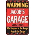 thumbnail image 1 of JACOB'S Garage Warning Man Cave Wall Decor 8x12 Metal Sign 108120030125, 1 of 1