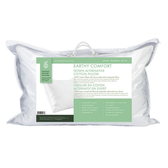 Earthy Comfort Oreiller en Coton Alternatif en Duvet - Très Grand Lit
