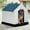 Blue/White, variant on Plastic Dog House 32 inch Large Dog Houses for Small to Large Dogs, All Weather Indoor Outdoor Doghouse with Base Support for Winter Tough Durable House