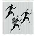 thumbnail image 3 of Ambesonne Retro Shower Curtain, Spartan Runners Body, 69"Wx70"L, Pale Grey Black, 3 of 3