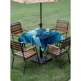 thumbnail image 5 of Square Outdoor Tablecloth with Umbrella Hole Blue Marble Outside Table Cloth Waterproof Patio Table Cover Abstract Vintage White Oil Painting Zipper Tablecloths for Picnic Party Camping 60x60 Inch, 5 of 8