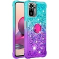 thumbnail image 2 of Phone Case for Redmi Note 10 4G,Case for Redmi Note 10S, Shiny Bling Quicksand Effect TPU Bumper Case with Four Corners Protection Cover for Redmi Note 10 4G/Redmi Note 10S, Blue Purple, 2 of 7
