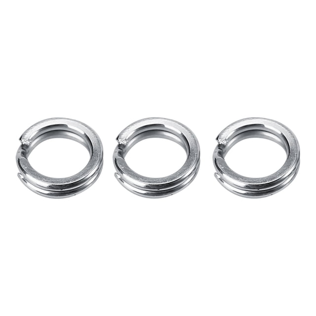 Fishing Split Rings, 7 Sizes Split Ring Connector, Stainless Steel Lure Connector Snap, Double Snap Loop Lure Connectors, Tippet Rings with Lightweight for Freshwater