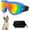Blue Frame Red Lens, variant on Dog Goggles Small Breed Dog Sunglasses with Adjustable for UV Protection Eyewear Doggy Doggie Puppy Glasses Anti-Fog Wind Dust Snowproof (White Frame Red Lens)
