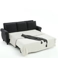 thumbnail image 3 of JERFIT Modern Sleeper Sofa Bed with Memory Foam Mattress, Queen Size Pull Out Couch for Small Spaces, Convertible 3 Seater Sectional Sofa, Dark Gray Linen Upholstery, 3 of 10
