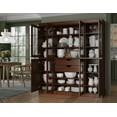 thumbnail image 4 of 100% Solid Wood Kitchen Pantry Storage Cabinet with Solid, Clear Glass Doors, Adjustable Shelves and 2-Drawers, Mocha Wooden Storage Cabinet, 4 of 8