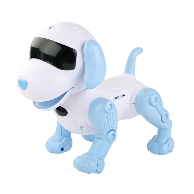 Blue Programmable Robot Dog With Remote Control Singing Dancing Interactive Smart Toy For Kids 19X12X17Cm Educational Stem Learning Toy