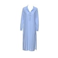 thumbnail image 5 of Rejlun Women Maxi Dresses Solid Color Dress V Neck Vintage Casual Autumn Sky Blue 3XL, 5 of 7