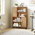 thumbnail image 5 of Costway 47” Storage Cabinet with 2 Doors & 4 Open Shelves, 5 Metal Support Legs for Kitchen Natural, 5 of 10