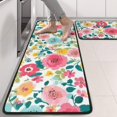 thumbnail image 2 of Kitchen Rugs Sets Of 2,Pioneer Flower Floral Print Pattern Anti Fatigue Kitchen Mat Rugs Non Slip Washable,Decorative Kitchen Floor Mats for Kitchen,Sink,Laundry,17"x47"+17"x47", 2 of 5